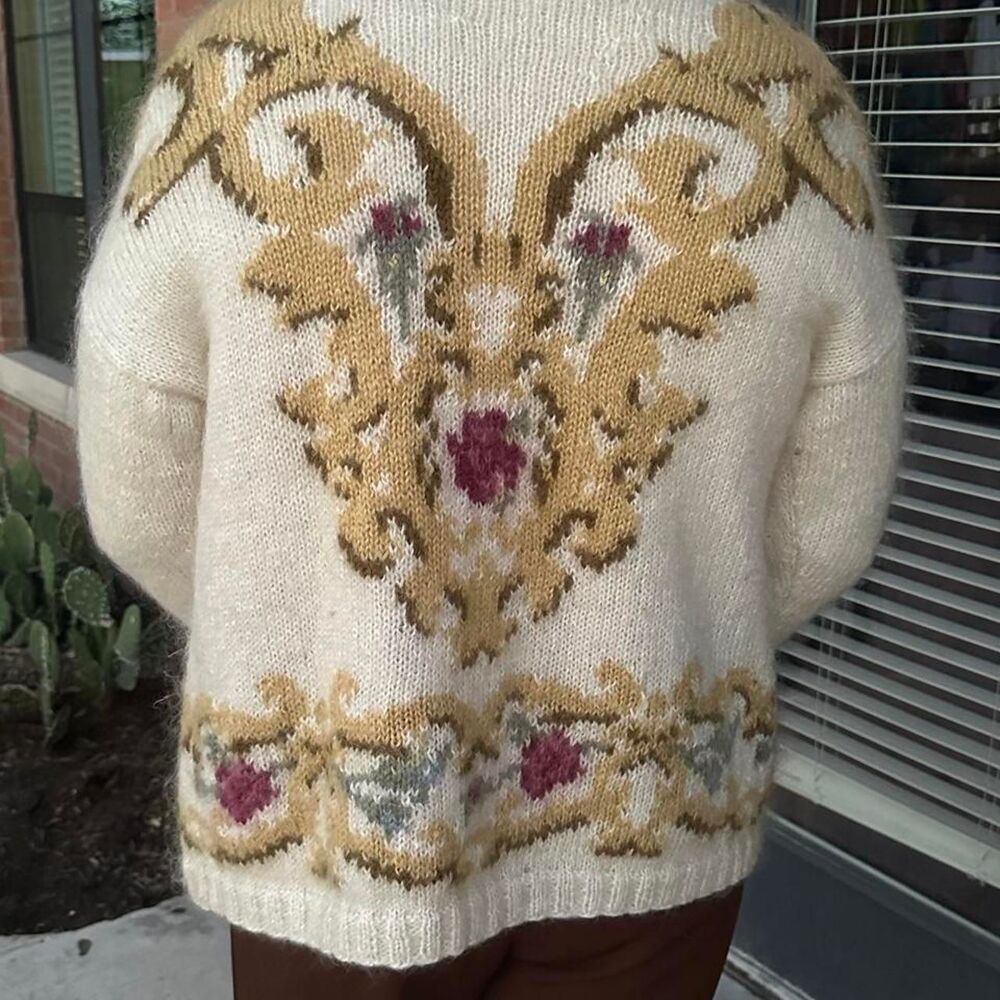 cream and tan floral cardigan a63f